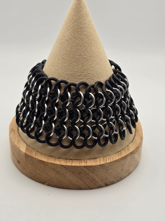 Circle of Salt Chainmail Cuff Bracelet